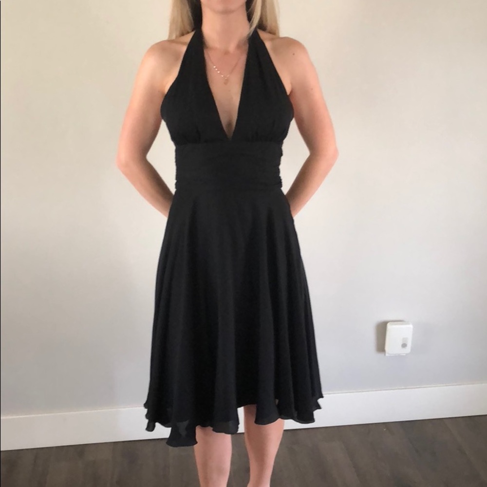 Black low cut dress